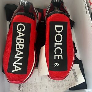 Dolce & gabbana sorrento sneakers red, black & white size 9